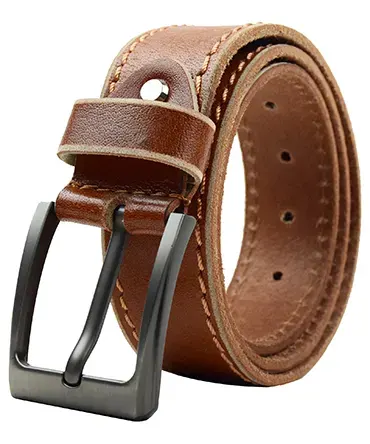 Bawa Style Men Brown 40mm Heavy Stitch Premium Leather Belt - Bawa ...