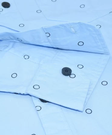 SHIRT0026 Bawa Style Cotton Sky Blue Bubbles Full Sleeve Slim Fit Casual Shirts