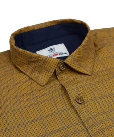 SHIRT0041 Roman Royal Premium Cotton Poplin Dark Green Dotted Checks Full Sleeve Slim Fit Casual Shirts