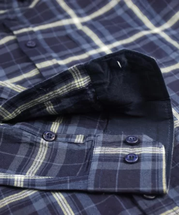 SHIRT0056 Roman Royal Premium Cotton Twill Indigo Light Blue Checks Full Sleeve Slim Fit Casual Shirts